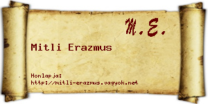 Mitli Erazmus névjegykártya